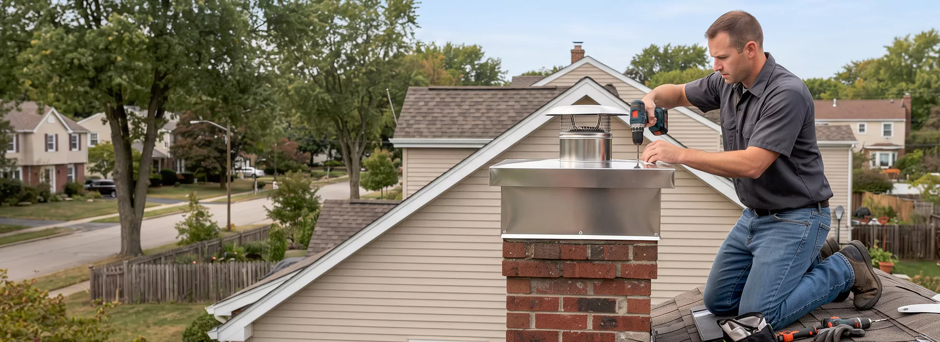 Chimney Chase Cover Installation La Habra, CA