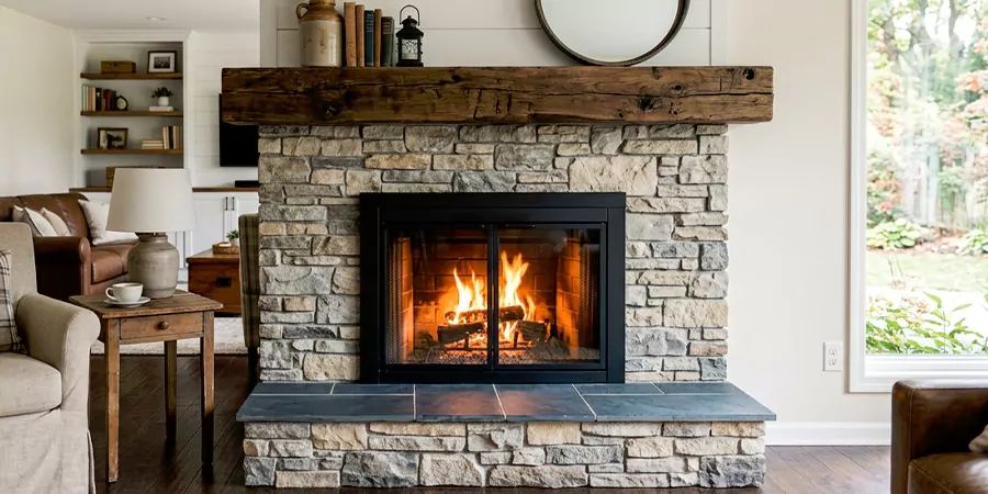Modern and Farmhouse Fireplace Makeover La Habra