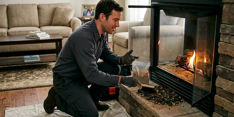 Sand and Embers for Gas Fireplace La Habra